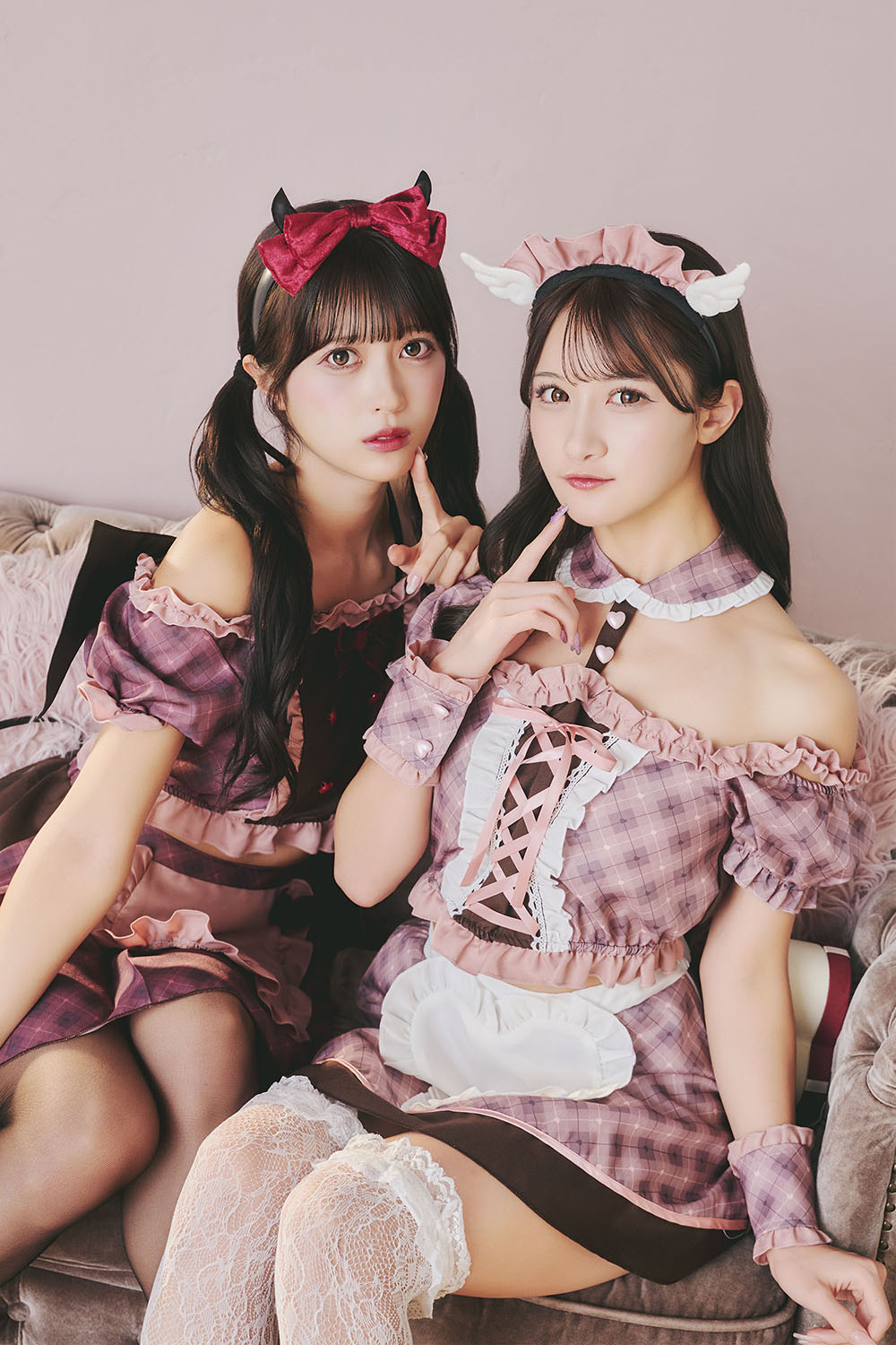 《JamsCollection・村望しおんちゃん、北乃咲久ちゃん着用》コスプレ バレンタイン メイド スイートキューピッド/ビターサキュバス レディース ブラウン【クリアストーン】♡