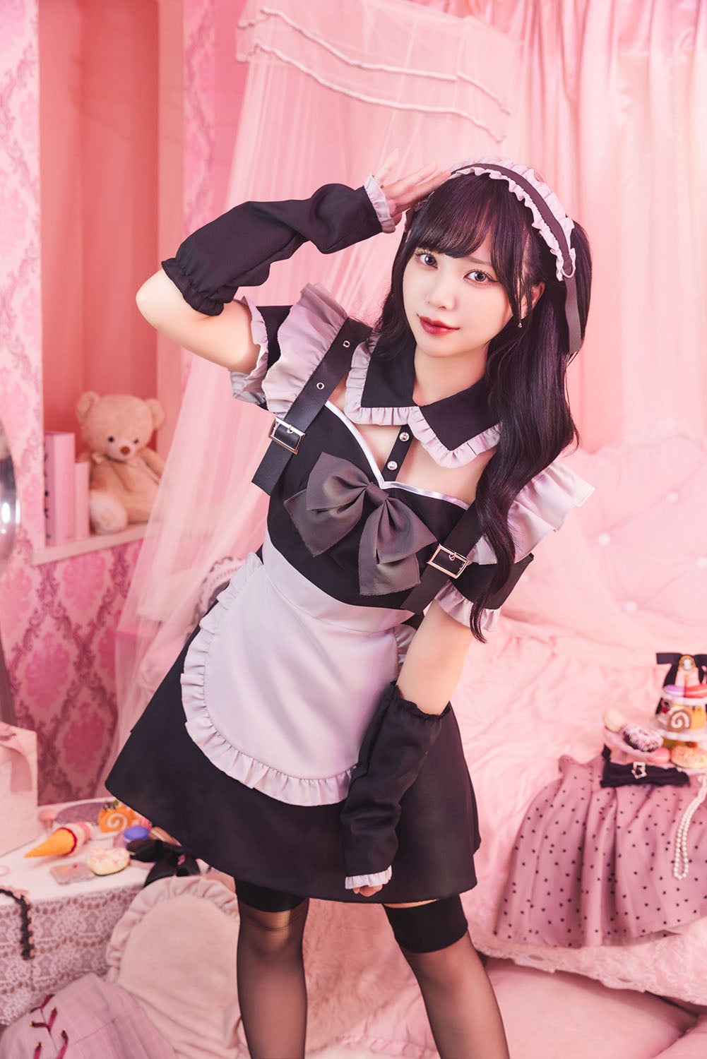 コスプレ ハロウィン ヤムヤムヤミー 憂鬱メイド レディース フリーサイズ ブラック【クリアストーン】