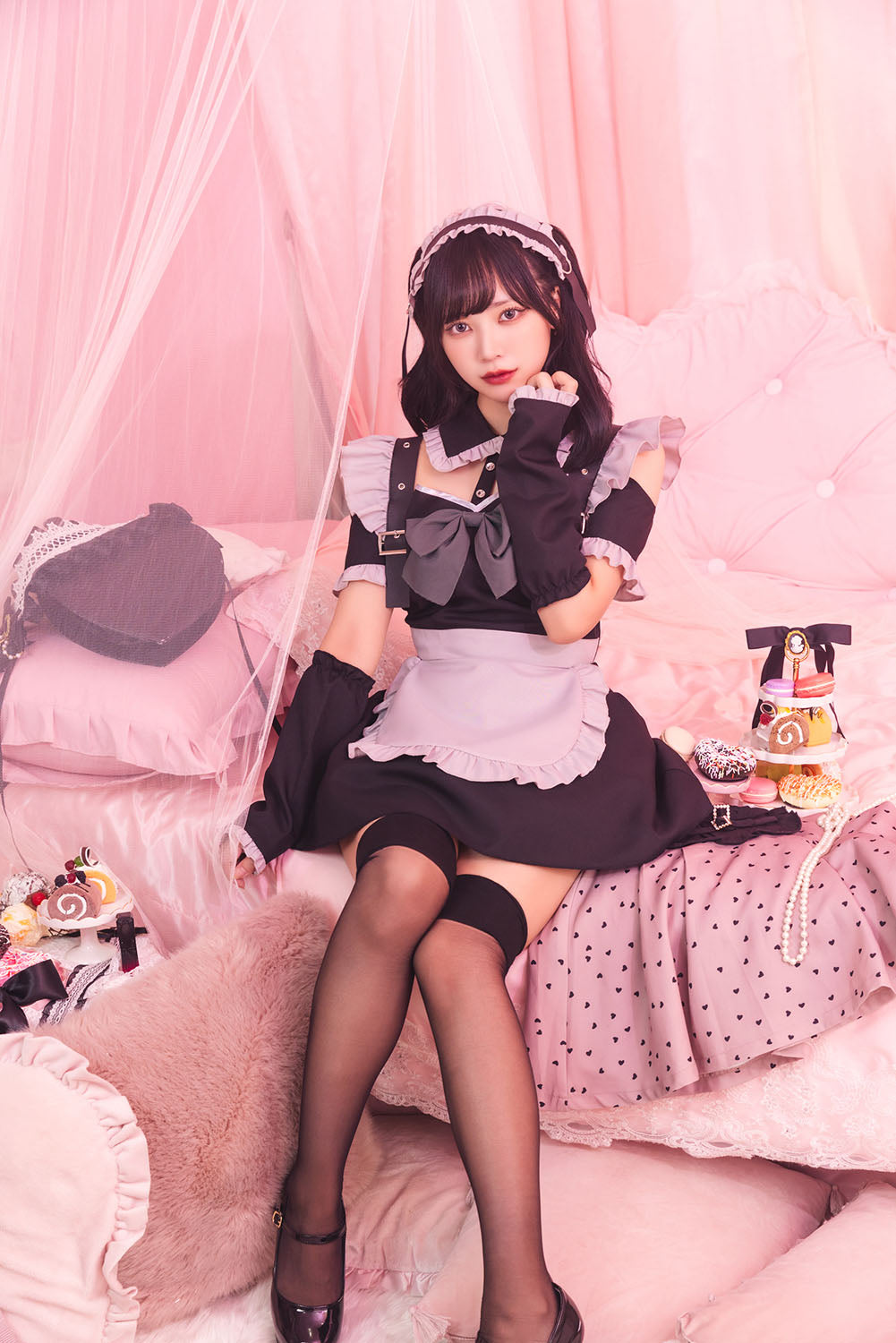 コスプレ ハロウィン ヤムヤムヤミー 憂鬱メイド レディース フリーサイズ ブラック【クリアストーン】