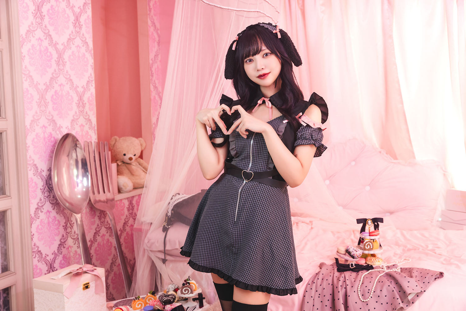 ハロウィン★黒ずきんウサギ(ピンク) コスプレ ハロウィン アニマル うさぎ ヤムヤムヤミー 妄想うさぎ