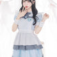 [NEW]《JamsCollection着用》 コスプレ バレンタイン 天使 メイド リリパレ エンジェルナースメイド レディース フリーサイズ ブルー・ピンク【クリアストーン】