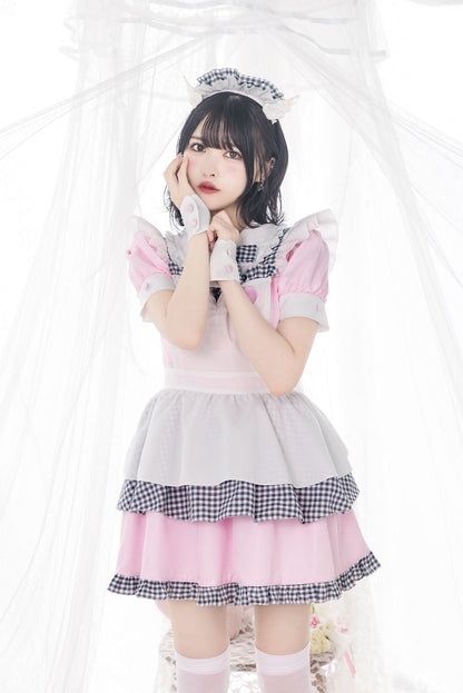 [NEW]《JamsCollection着用》 コスプレ バレンタイン 天使 メイド リリパレ エンジェルナースメイド レディース フリーサイズ ブルー・ピンク【クリアストーン】