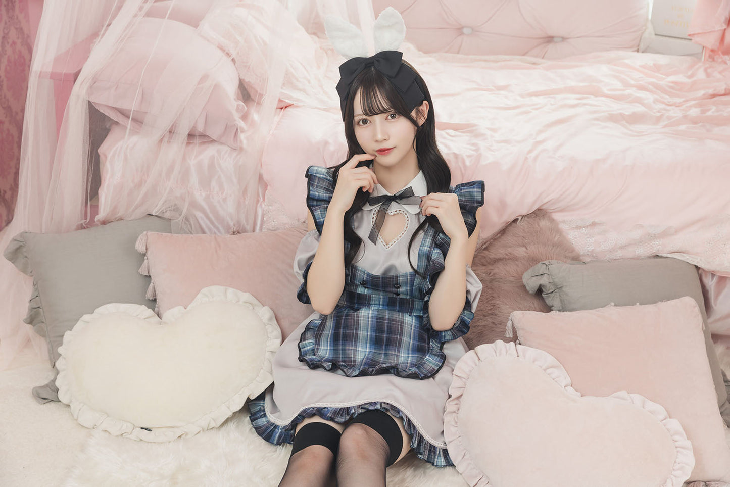 [NEW]《JamsCollection着用》コスプレ バレンタイン うさぎ メイド リリパレ メルトラパンメイド レディース フリーサイズ グレー【クリアストーン】