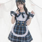 コスプレ ハロウィン メイド リリパレ アイドルチェックメイド レディース フリーサイズ レッド/ピンク/オレンジ/イエロー/ミント/ブルー/ネイビー/パープル/ホワイト/ブラック 【クリアストーン】♡