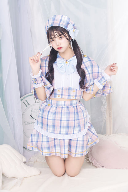 【新色登場】《JamsCollection着用》コスプレ メイド 魔法少女 リリパレ マジカルケープメイド レディース フリーサイズ パープル/ブルー【クリアストーン】