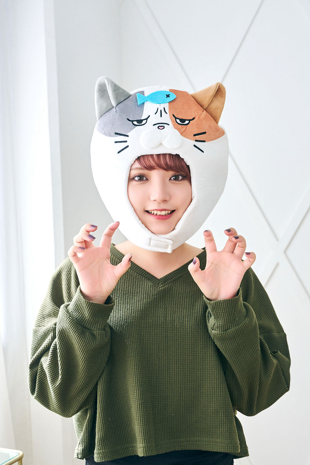 コスプレ小物 かぶりもの 被り物 ねこ かぶりもん 三毛猫かぶりもの