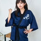 コスプレ はっぴ 柴侍/柴舞妓 ユニセックス フリーサイズ ネイビー/レッド【クリアストーン】