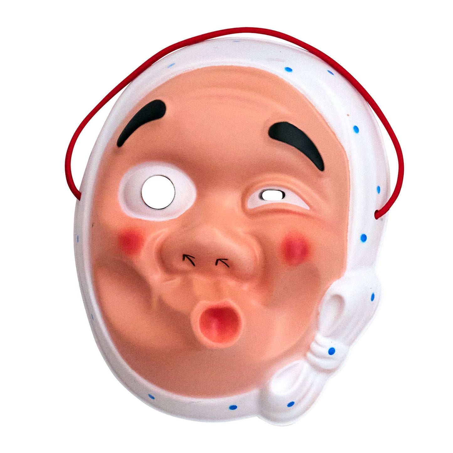 [New] コスプレ小物 人物 人型 お面 和風お面 小面/ひょっとこ/おかめ/相撲/写楽男子/筋隈/だるま ユニセックス フリーサイズ ホワイト/ペールオレンジ/レッド 【クリアストーン】