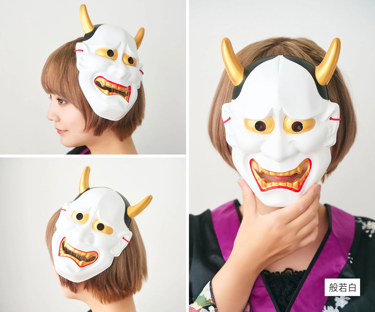 New] コスプレ小物 強面 お面 和風お面 般若(白/赤)/風神/雷神/ピエロ