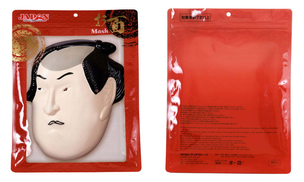 [New] コスプレ小物 人物 人型 お面 和風お面 小面/ひょっとこ/おかめ/相撲/写楽男子/筋隈/だるま ユニセックス フリーサイズ ホワイト/ペールオレンジ/レッド 【クリアストーン】