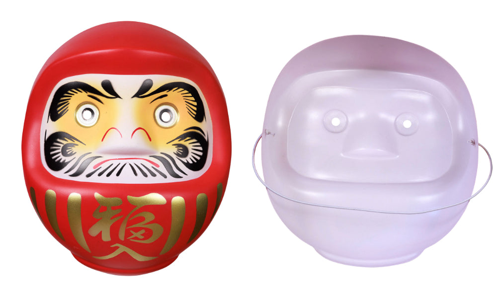 [New] コスプレ小物 人物 人型 お面 和風お面 小面/ひょっとこ/おかめ/相撲/写楽男子/筋隈/だるま ユニセックス フリーサイズ ホワイト/ペールオレンジ/レッド 【クリアストーン】