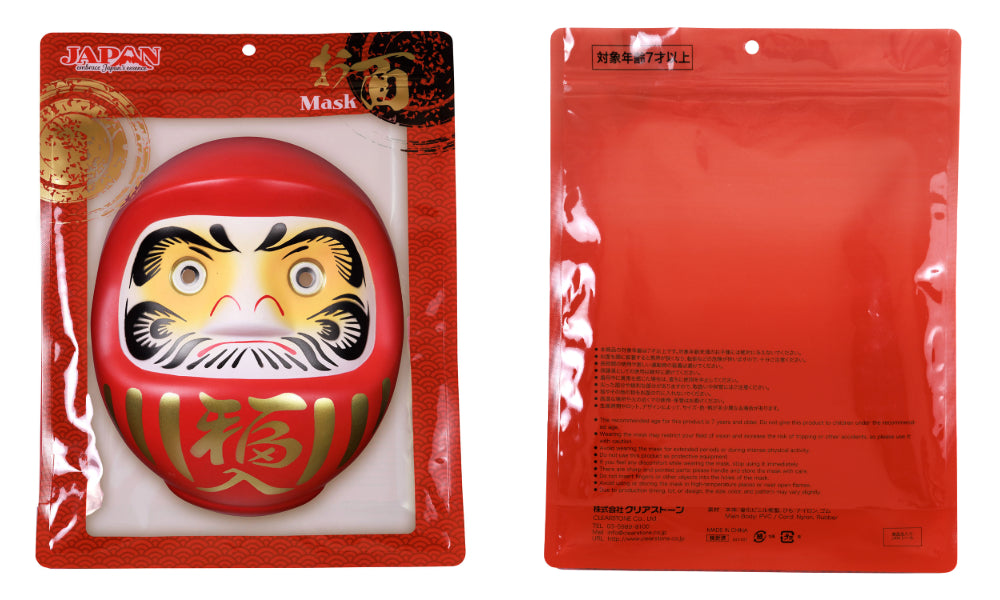 [New] コスプレ小物 人物 人型 お面 和風お面 小面/ひょっとこ/おかめ/相撲/写楽男子/筋隈/だるま ユニセックス フリーサイズ ホワイト/ペールオレンジ/レッド 【クリアストーン】