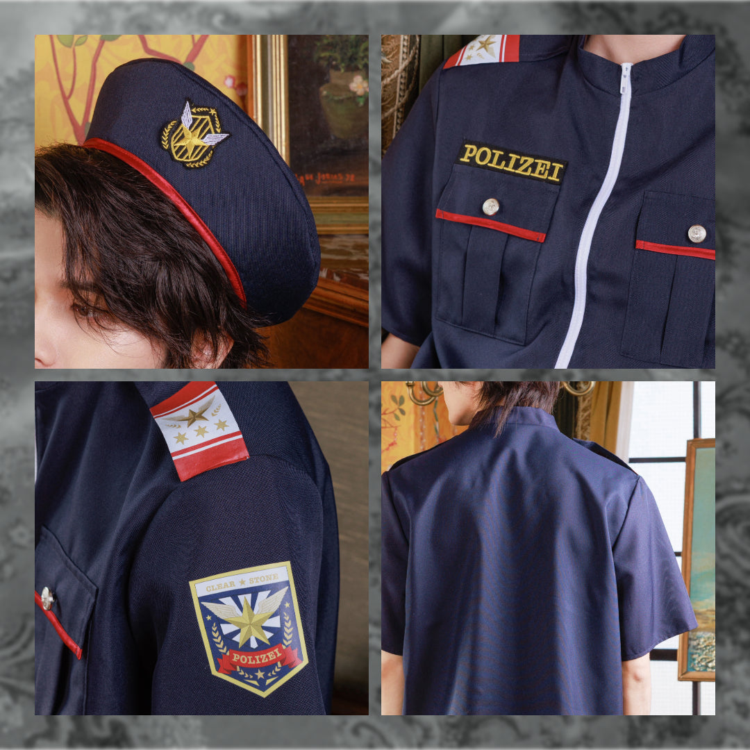 [New] ≪スタンミさん着用≫ コスプレ ハロウィン 警官 ユーロポリス メンズ フリーサイズ ブラック【クリアストーン】