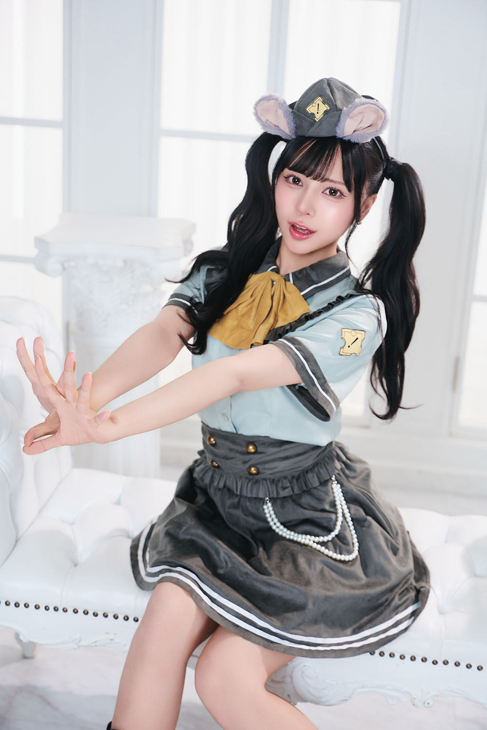 コスプレ ハロウィン ねずみ 警察 ダスティコンフィ ネズミポリス レディース フリーサイズ グリーン【クリアストーン】