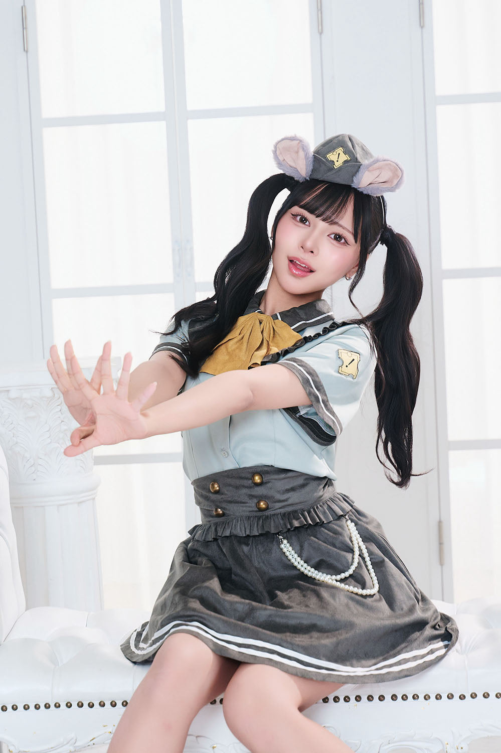 コスプレ ハロウィン ねずみ 警察 ダスティコンフィ ネズミポリス レディース フリーサイズ グリーン【クリアストーン】