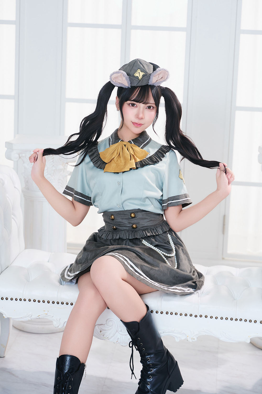 コスプレ ハロウィン ねずみ 警察 ダスティコンフィ ネズミポリス レディース フリーサイズ グリーン【クリアストーン】