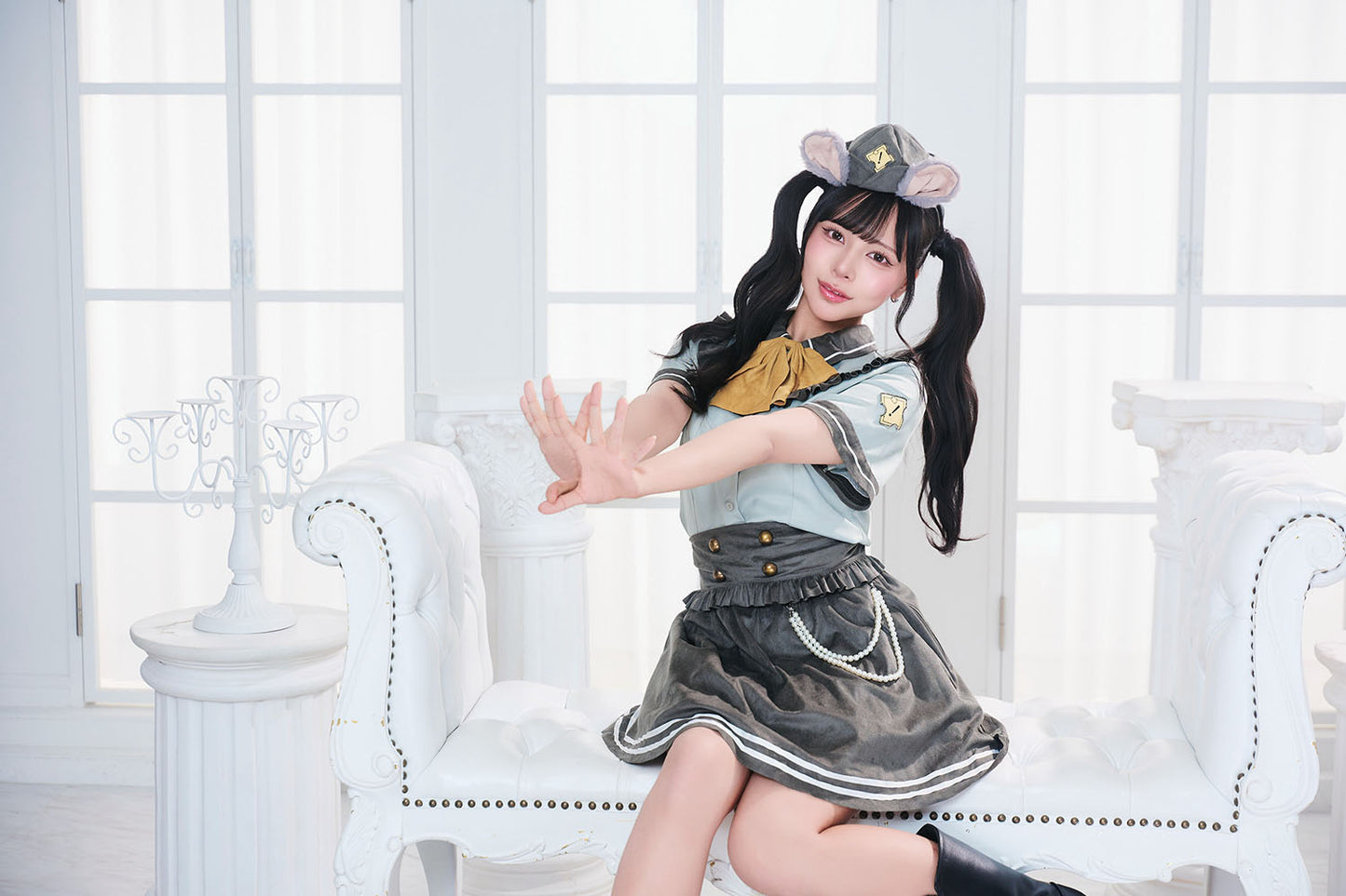 コスプレ ハロウィン ねずみ 警察 ダスティコンフィ ネズミポリス レディース フリーサイズ グリーン【クリアストーン】
