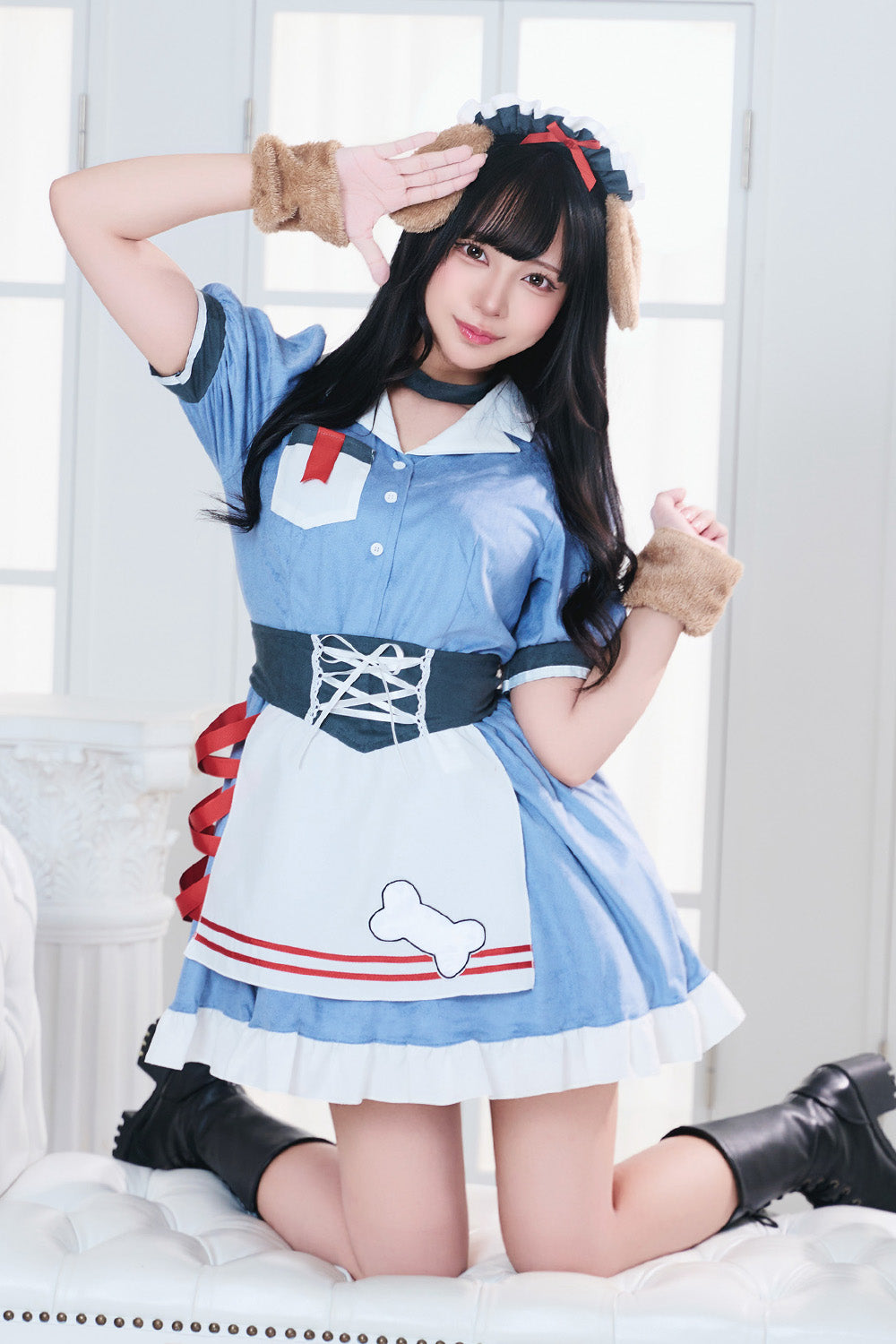 コスプレ ハロウィン いぬ ダイナー ダスティコンフィ ドッグダイナー レディース フリーサイズ ブルー 【クリアストーン】
