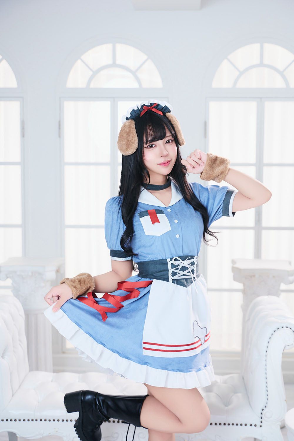 コスプレ ハロウィン いぬ ダイナー ダスティコンフィ ドッグダイナー レディース フリーサイズ ブルー 【クリアストーン】