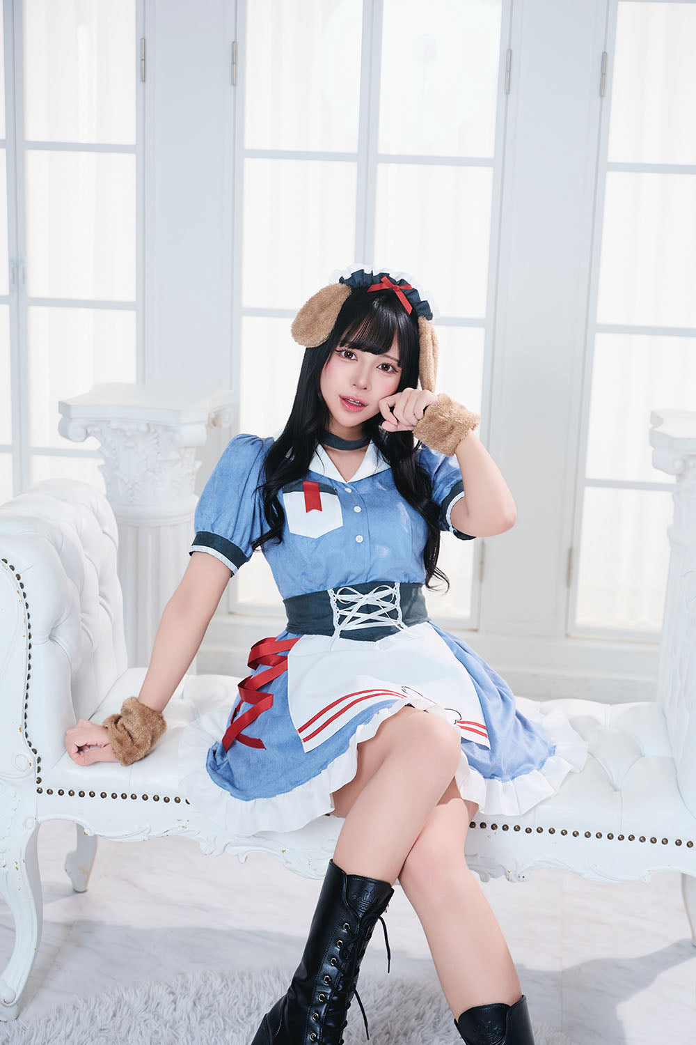 コスプレ ハロウィン いぬ ダイナー ダスティコンフィ ドッグダイナー レディース フリーサイズ ブルー 【クリアストーン】