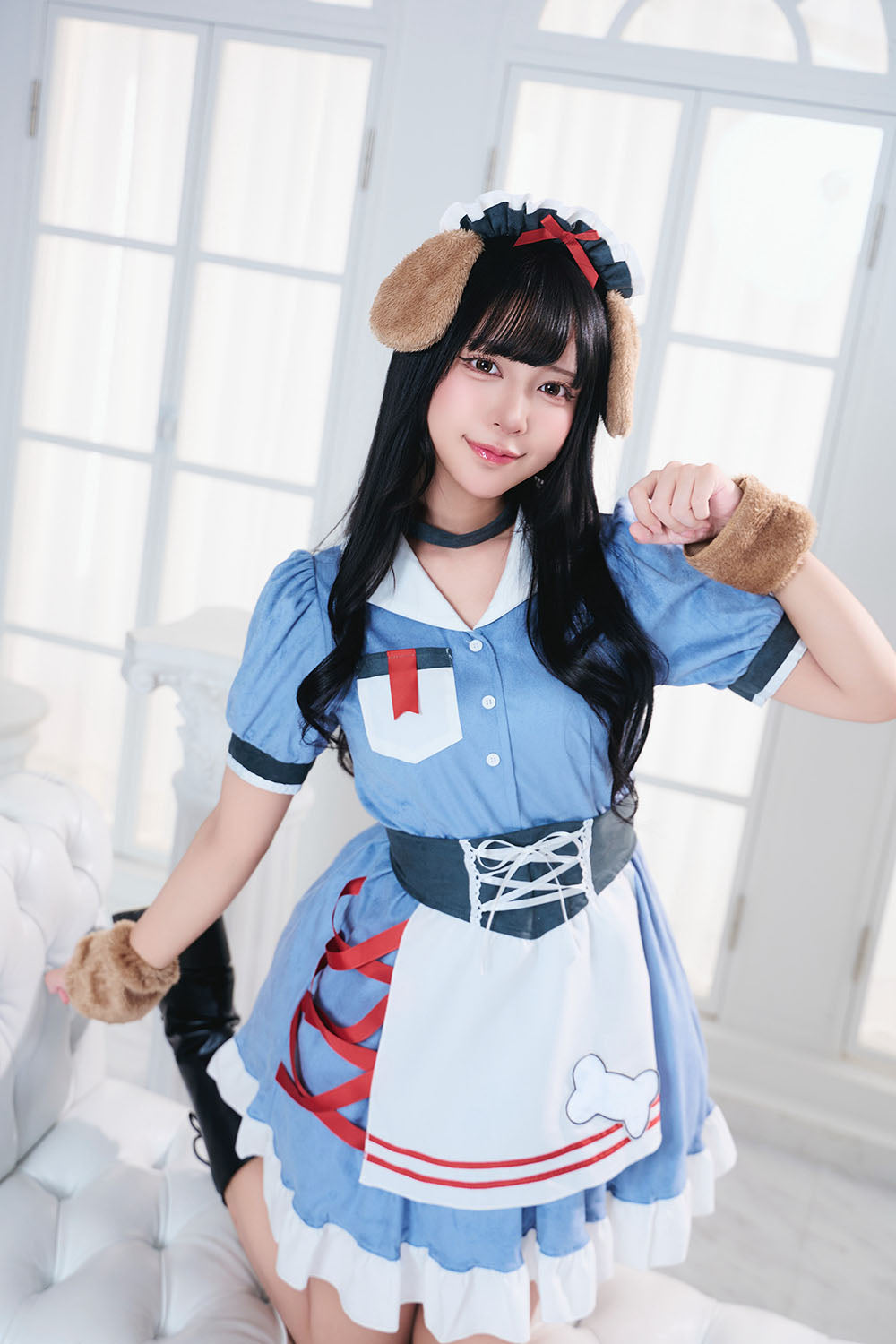 コスプレ ハロウィン いぬ ダイナー ダスティコンフィ ドッグダイナー レディース フリーサイズ ブルー 【クリアストーン】