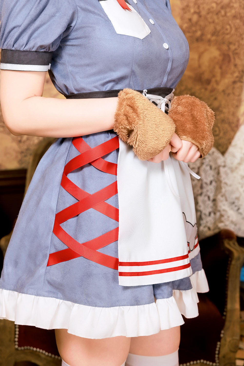 《えなこちゃん着用》[NEW] コスプレ ハロウィン いぬ ダイナー ダスティコンフィ ドッグダイナー レディース フリーサイズ ブルー 【クリアストーン】