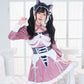 コスプレ ハロウィン ねこ 骸骨 ダスティコンフィ スケルトンキャット レディース フリーサイズ ピンク 【クリアストーン】
