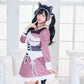 コスプレ ハロウィン ねこ 骸骨 ダスティコンフィ スケルトンキャット レディース フリーサイズ ピンク 【クリアストーン】