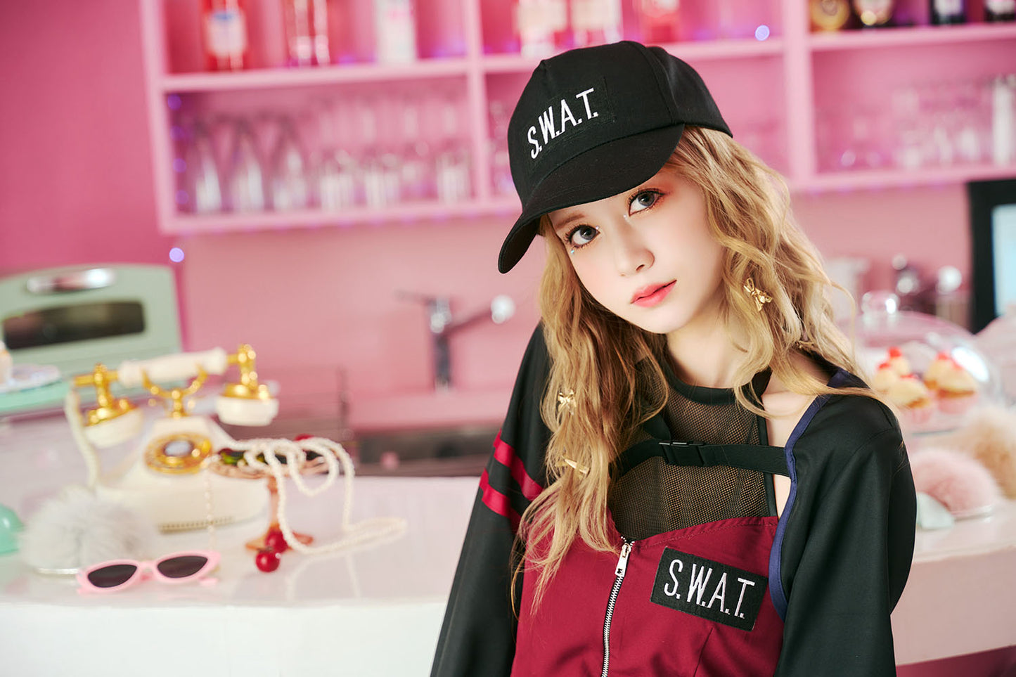 [NEW] コスプレ ハロウィン 警察 特殊部隊 トリックピクス スワット レディース フリーサイズ レッド 【クリアストーン】