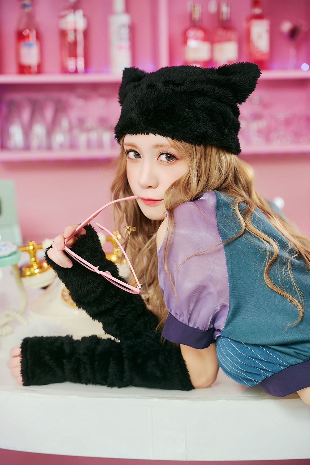 [NEW] コスプレ ハロウィン 動物 ねこ トリックピクス キャット レディース フリーサイズ ブルー 【クリアストーン】