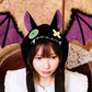 [NEW] コスプレ小物 ハロウィン 帽子 動物 パタパタハット こうもり ユニセックス ブラック 【クリアストーン】