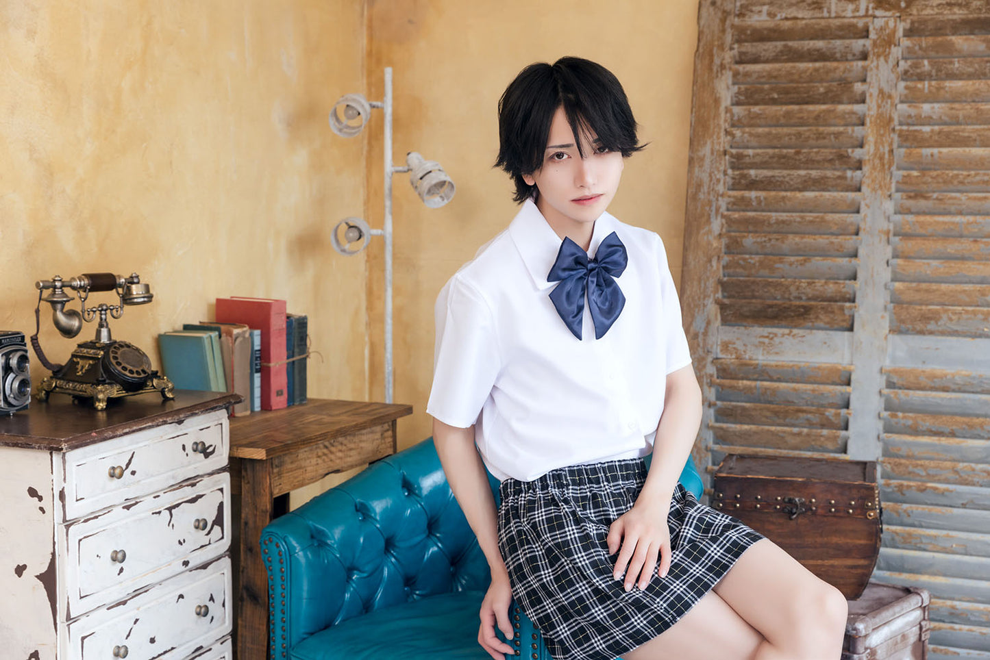 [NEW] コスプレ ハロウィン 女子高生 ハニーボーイ 制服 ユニセックス フリーサイズ ホワイト 【クリアストーン】