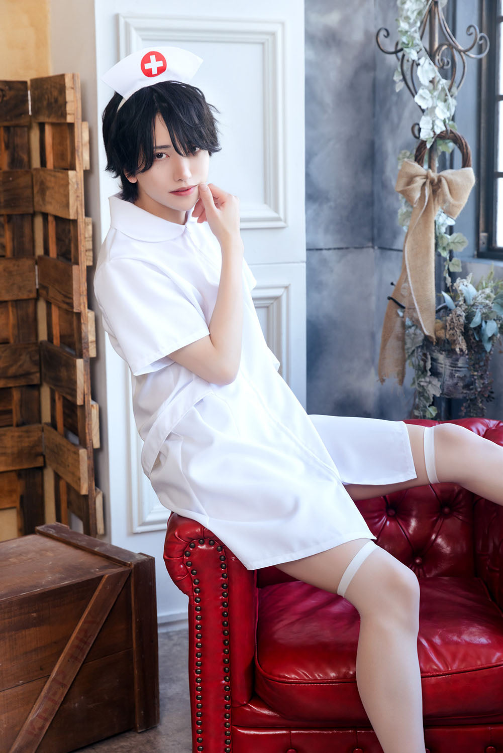 [NEW] コスプレ ハロウィン 看護師 ハニーボーイ ナース ユニセックス フリーサイズ ホワイト 【クリアストーン】