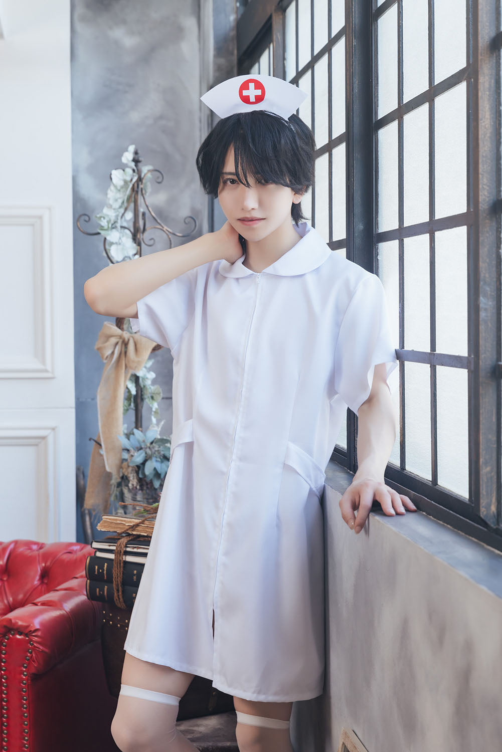 [NEW] コスプレ ハロウィン 看護師 ハニーボーイ ナース ユニセックス フリーサイズ ホワイト 【クリアストーン】