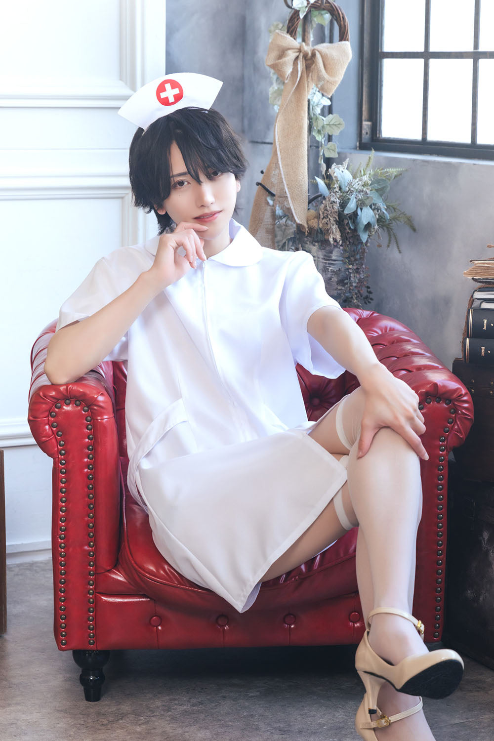 [NEW] コスプレ ハロウィン 看護師 ハニーボーイ ナース ユニセックス フリーサイズ ホワイト 【クリアストーン】