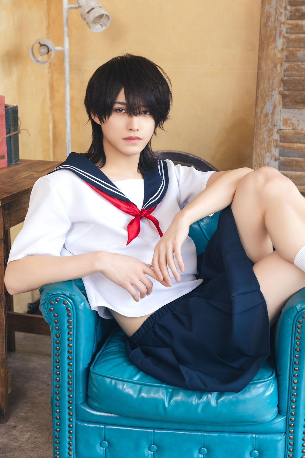 [NEW] コスプレ ハロウィン 制服 ハニーボーイ セーラー ユニセックス フリーサイズ ネイビー 【クリアストーン】