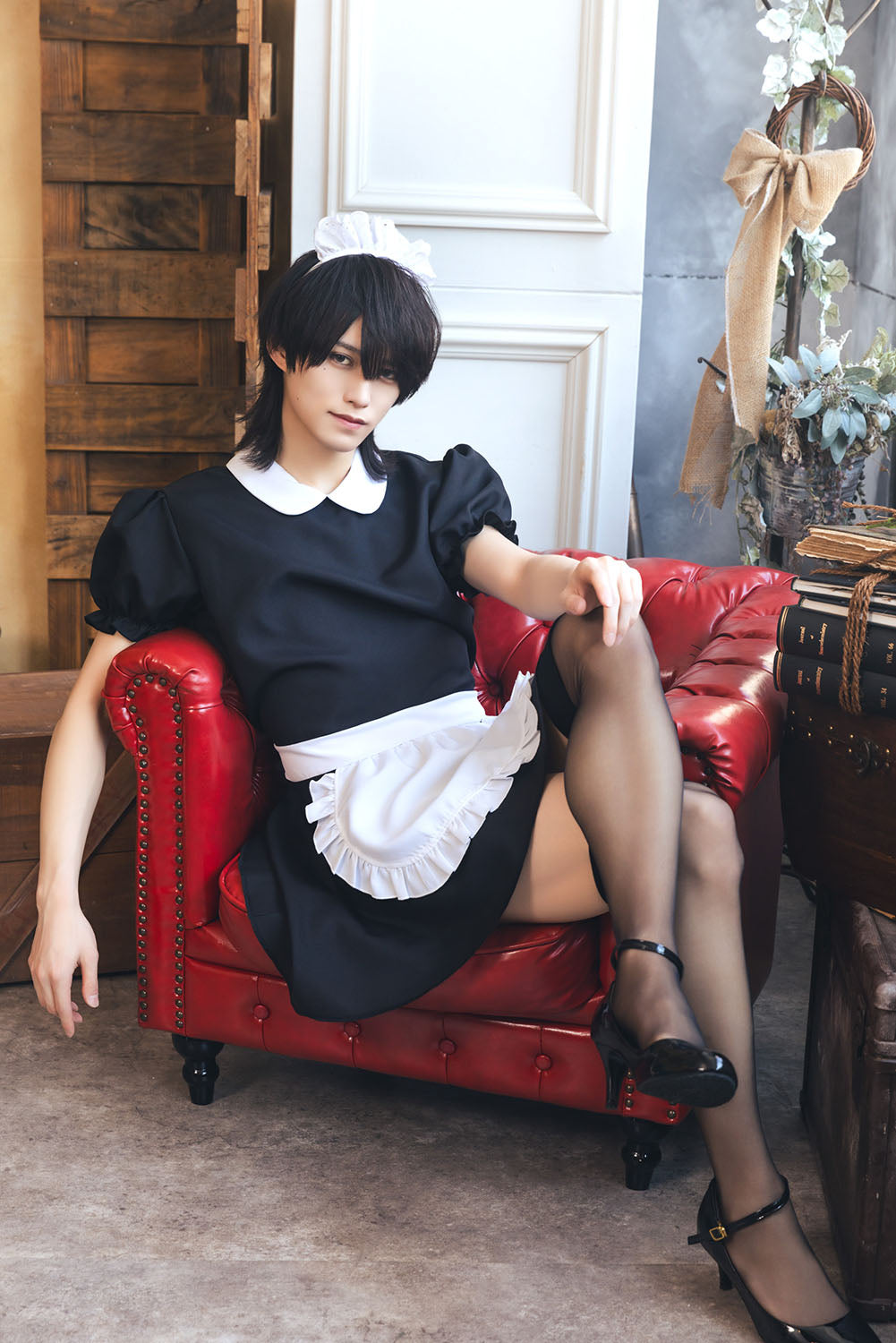 [NEW] コスプレ ハロウィン ハニーボーイ メイド ユニセックス フリーサイズ ブラック 【クリアストーン】