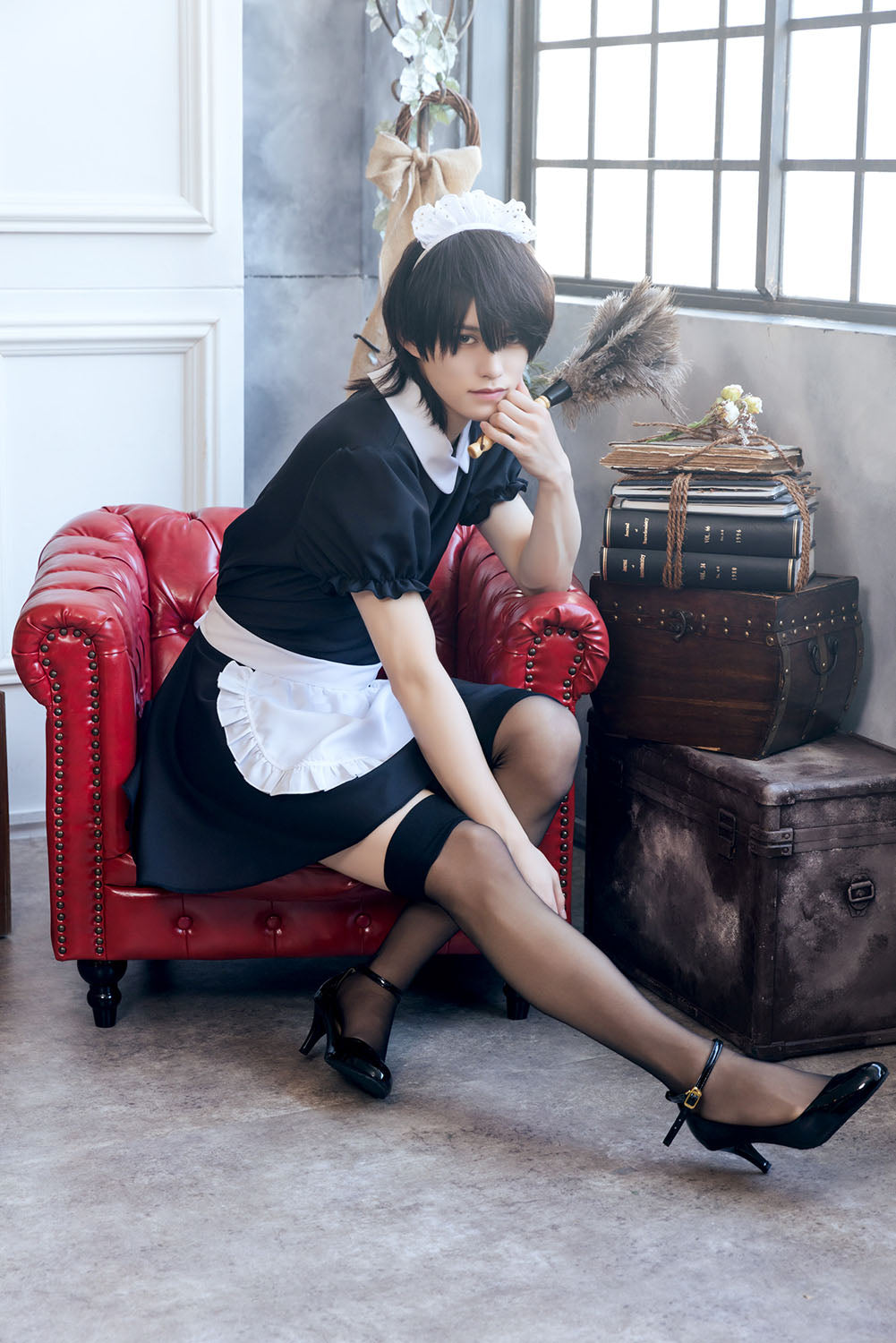 [NEW] コスプレ ハロウィン ハニーボーイ メイド ユニセックス フリーサイズ ブラック 【クリアストーン】