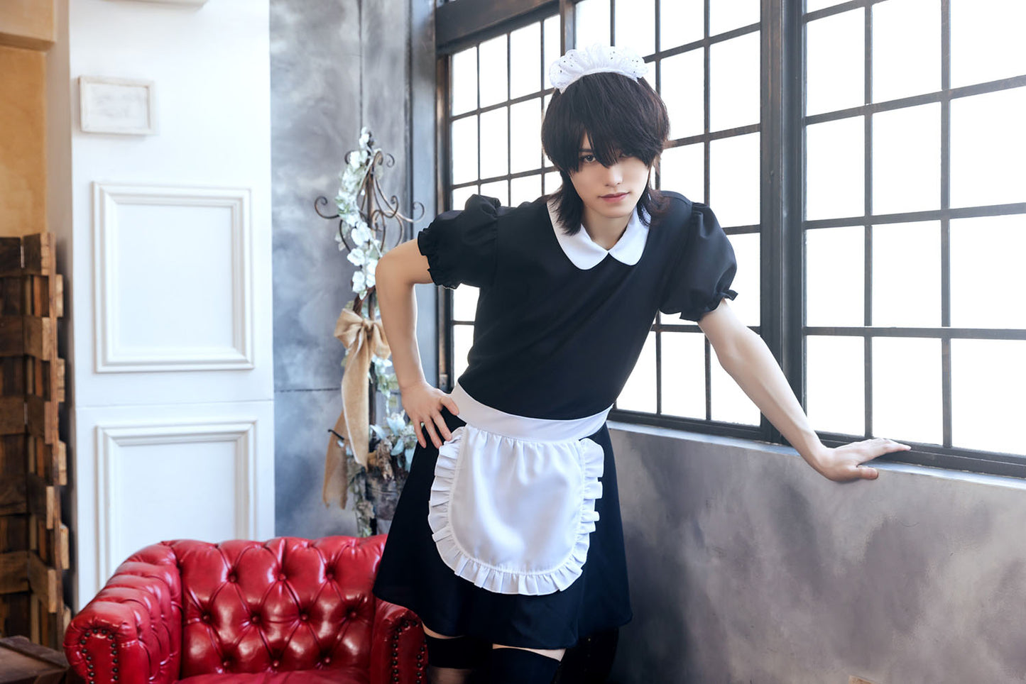 [NEW] コスプレ ハロウィン ハニーボーイ メイド ユニセックス フリーサイズ ブラック 【クリアストーン】