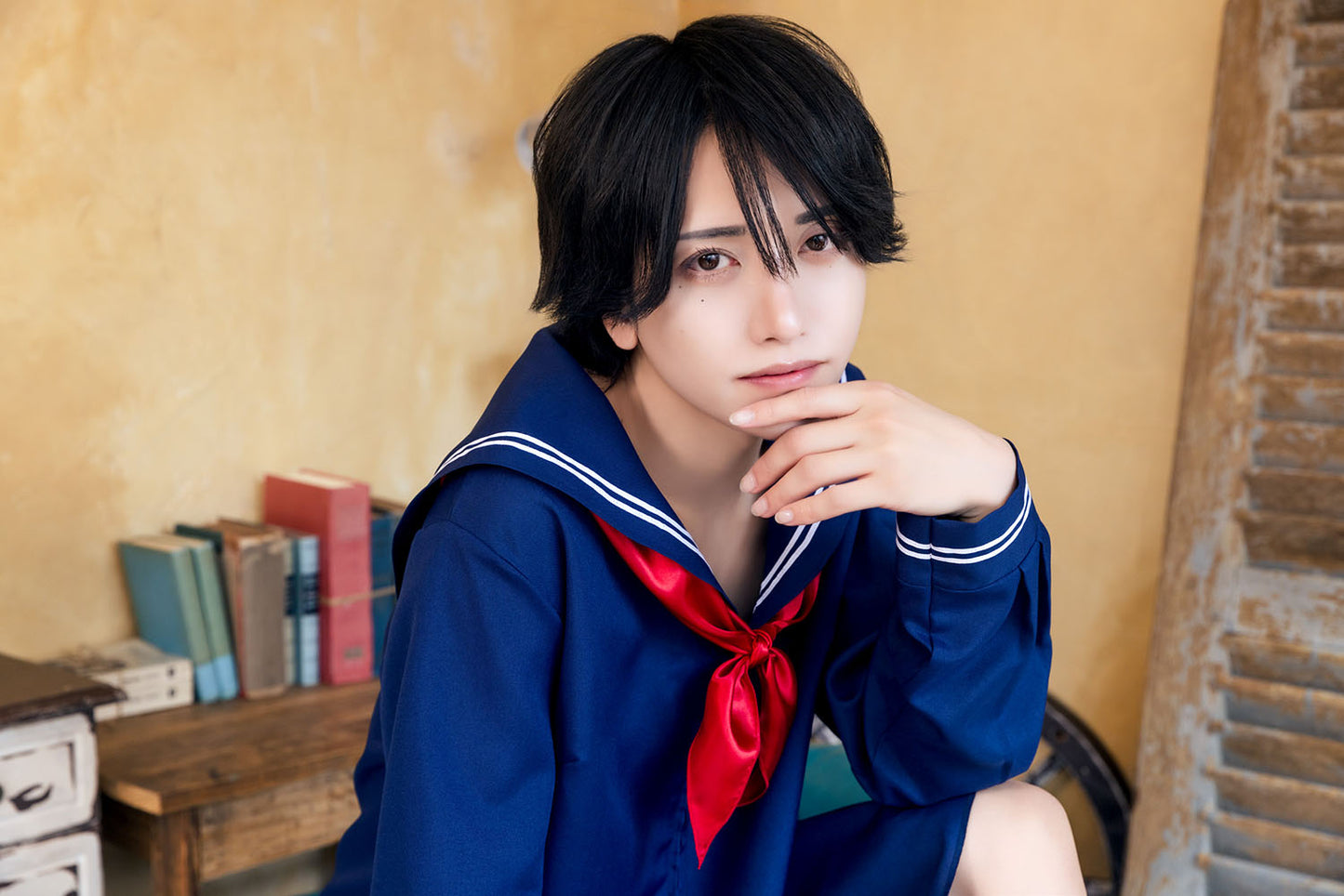 [NEW] コスプレ ハロウィン 制服 ハニーボーイ ネイビーセーラー ユニセックス フリーサイズ ネイビー 【クリアストーン】