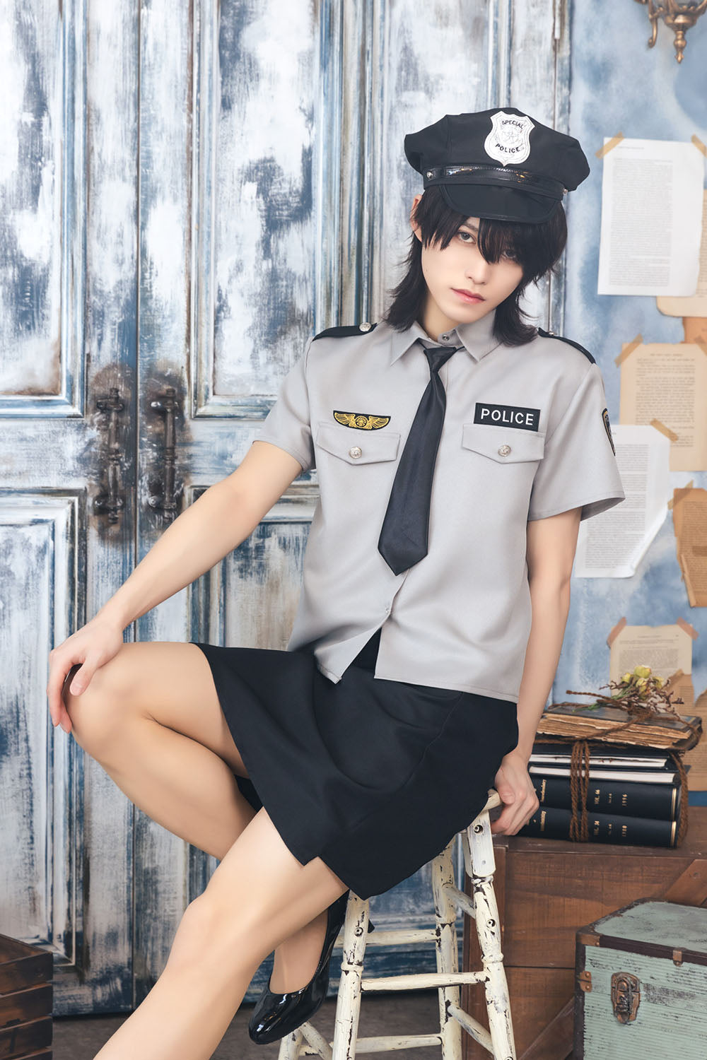 [NEW] コスプレ ハロウィン 警察 ハニーボーイ グレイッシュポリス ユニセックス フリーサイズ グレー 【クリアストーン】
