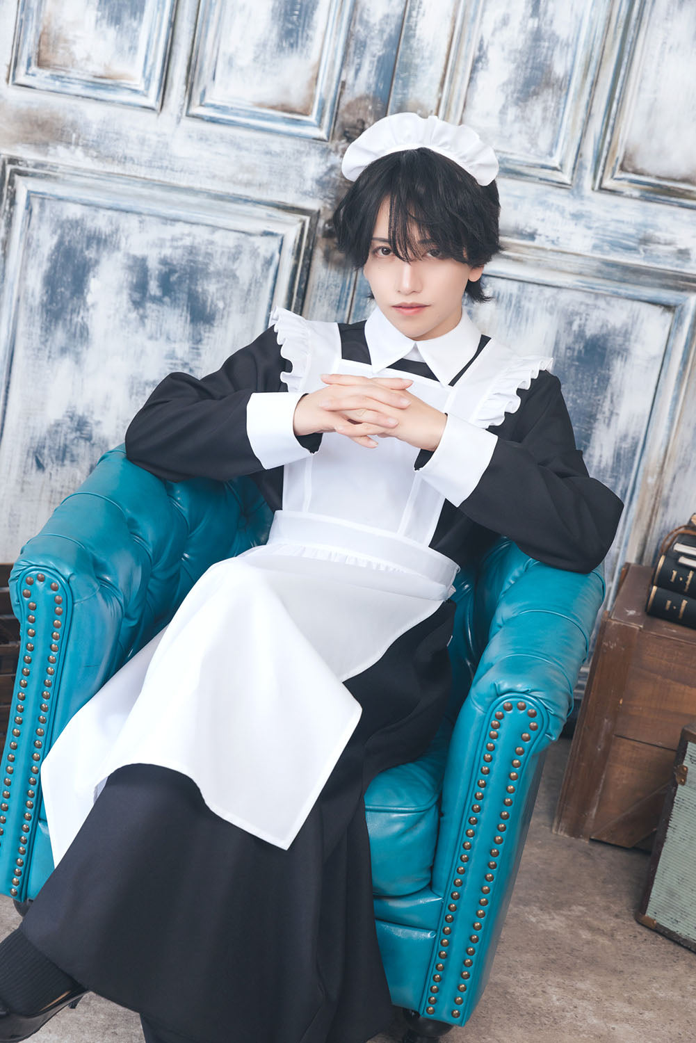 [NEW] コスプレ ハロウィン ハニーボーイ ロングメイド ユニセックス フリーサイズ ブラック 【クリアストーン】