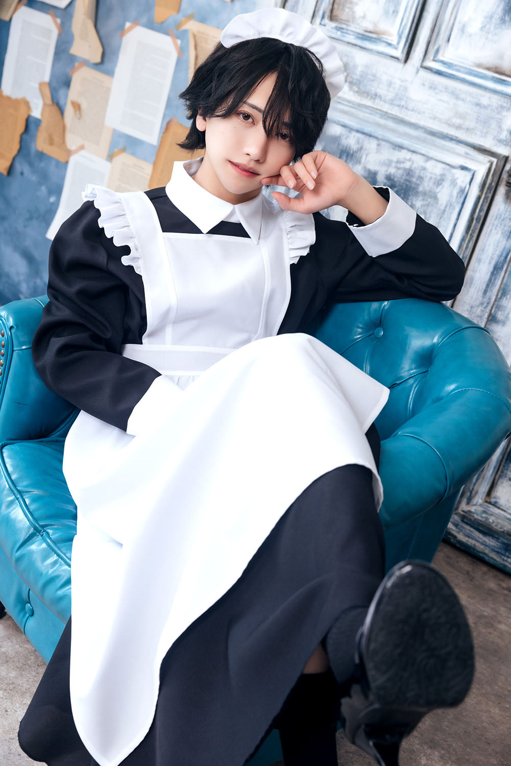 [NEW] コスプレ ハロウィン ハニーボーイ ロングメイド ユニセックス フリーサイズ ブラック 【クリアストーン】