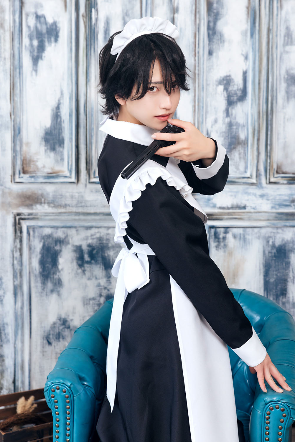 [NEW] コスプレ ハロウィン ハニーボーイ ロングメイド ユニセックス フリーサイズ ブラック 【クリアストーン】