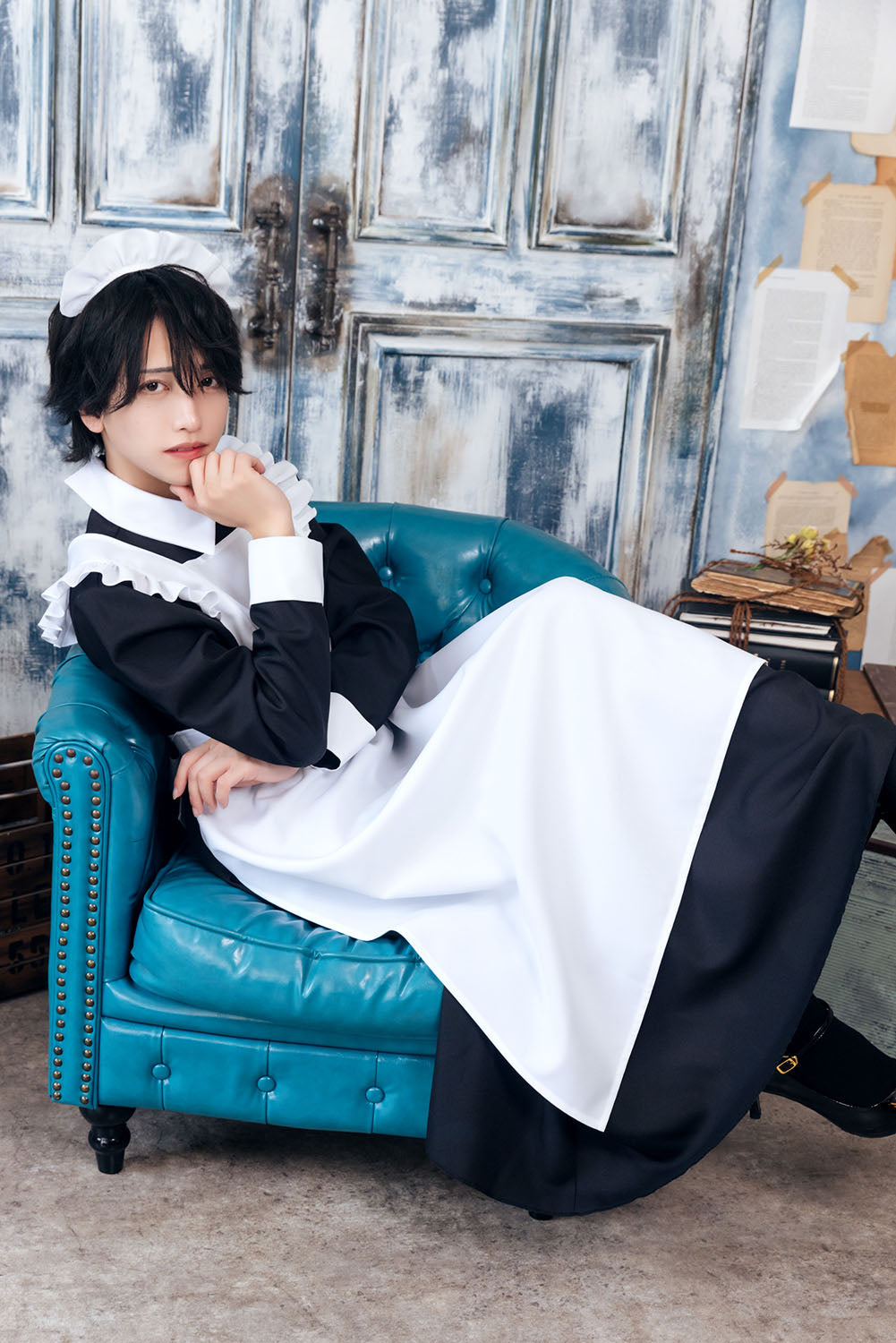 [NEW] コスプレ ハロウィン ハニーボーイ ロングメイド ユニセックス フリーサイズ ブラック 【クリアストーン】