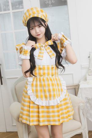 値下げビスクドールオレンジメイド服 NEW]《JamsCollection着用》コスプレ リリパレ アイドルチェックメイド