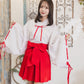 コスプレ 巫女さん 巫女 ミニ レディース フリーサイズ レッド【クリアストーン】♡