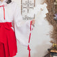 コスプレ 巫女さん 巫女 ミニ レディース フリーサイズ レッド【クリアストーン】♡