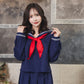 コスプレ 制服 セーラー ロング レディース フリーサイズ ネイビー【クリアストーン】