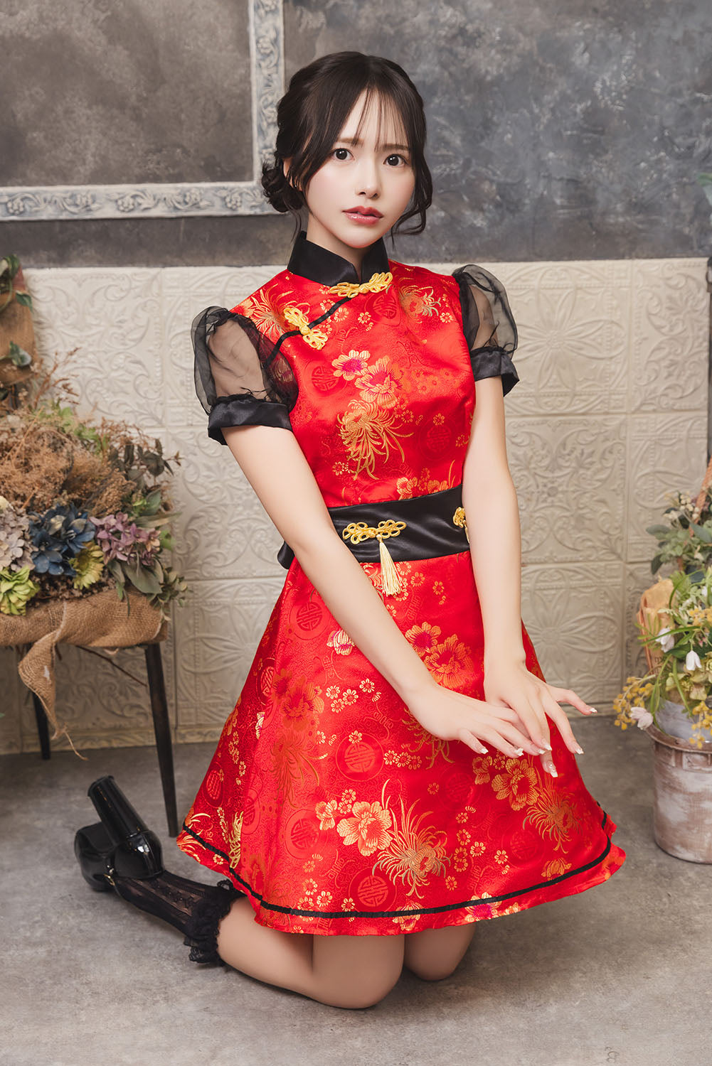 コスプレ チャイナ トキメキグラフィティ ニーハオチャイナ レディース フリーサイズ レッド【クリアストーン】